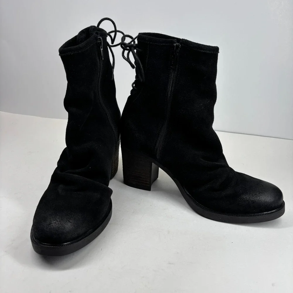 Bos. & Co. Barlow Women's US 6-6.5/37 Black Suede Leather Zip Waterproof Booties